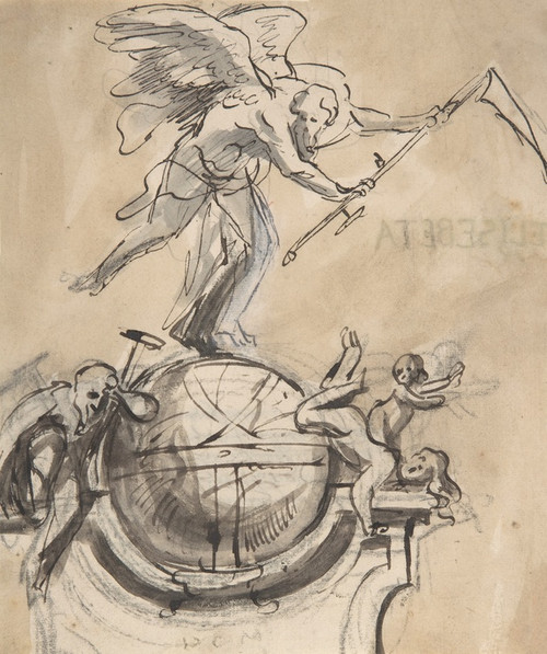 Digital Print - Design for a sepulchral monument with an allegory of Time by Pieter Verbruggen the Younger