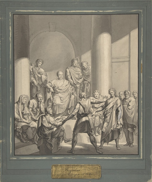 Digital Print - Assembly of Roman Figures, from Regulus, a play by Collin by Franz von Hauslab the Younger