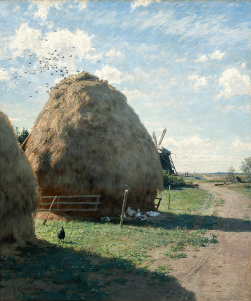 Digital Print - Haystacks. Summer Scene from Skagen by Johan Krouthn