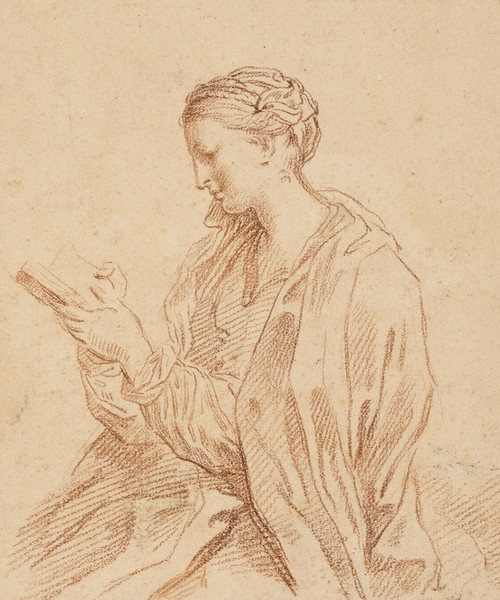 Digital Print - Woman reading, in profile to the left by Carlo Maratti