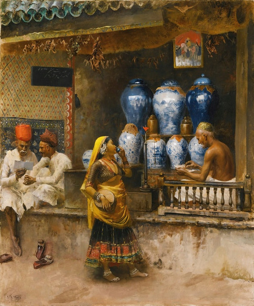 Digital Print - A Perfumer's Shop, Bombay by Edwin Lord Weeks