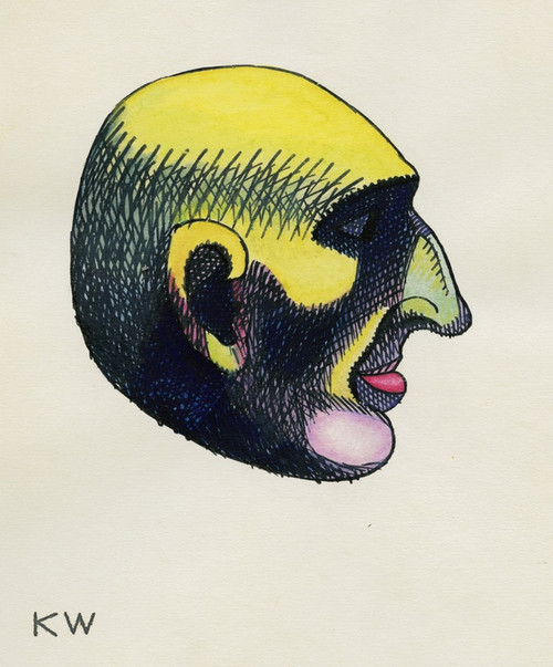 Digital Print - Kopfstudie, aus; 'Profile', 10 Bltter, Graz V by Karl Wiener