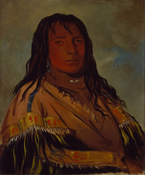 Digital Print - Ch-Tee-Wah-Ne-Che, No Heart, Chief of The Wah-Ne-Watch-To-Nee-Nah Band by George Catlin