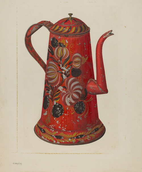 Digital Print - Toleware Coffee Pot by Charles Henning