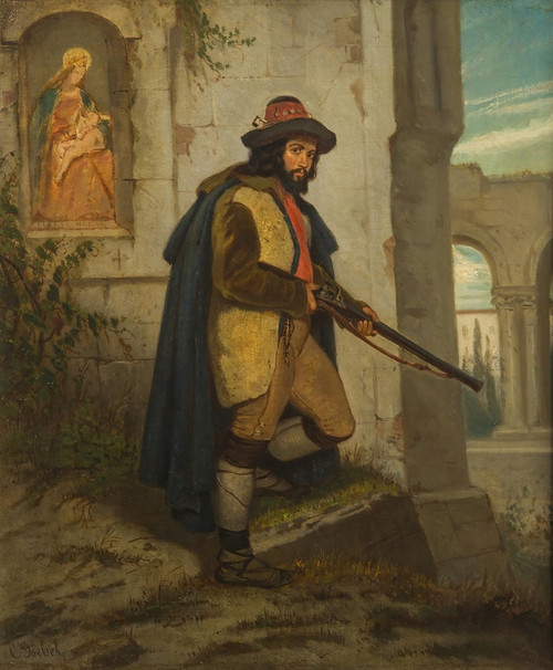 Digital Print - A Man with a Rifle by Carl Goebel the younger