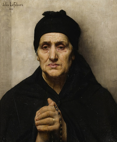 Digital Print - An Elderly Greek Woman by Jules Joseph Lefebvre