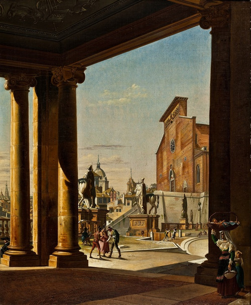 Digital Print - The Capitol In Rome, From The Colonnade Of The Palazzo Dei Conservatori by Ditlev Martens