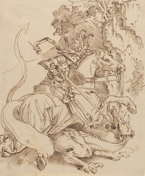 Digital Print - Saint George and the Dragon by Moritz von Schwind
