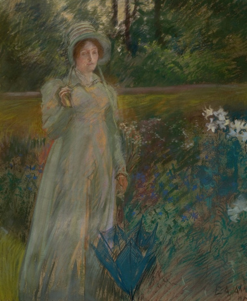 Digital Print - Woman in the Garden by Edwin Austin Abbey