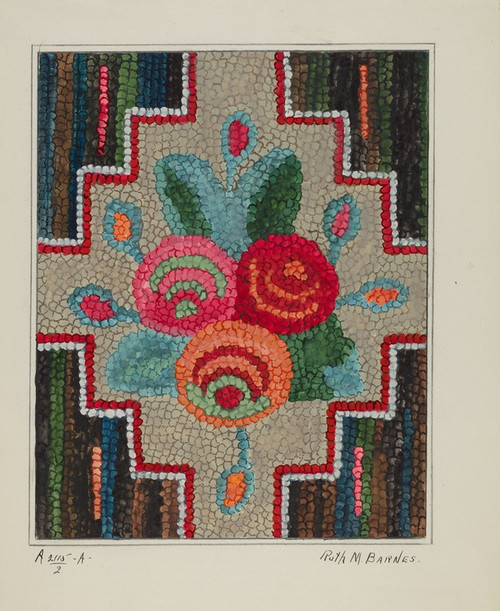 Digital Print - Hooked Rug by Ruth M. Barnes