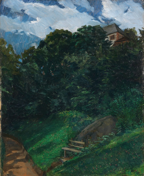 Digital Print - Schlosspark Lichtenberg mit Bank (Odenwald) by Wilhelm Trbner Digital Print - Schlosspark Lichtenberg mit Bank (Odenwald) by Wilhelm Trbner