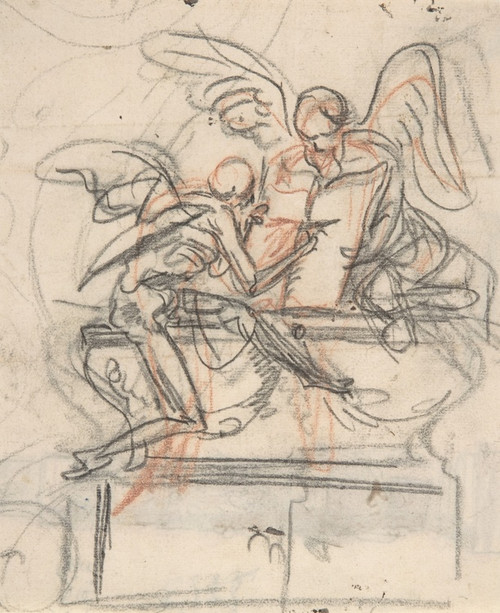 Digital Print - Design for a sepulchral monument with an allegory of Time by Pieter Verbruggen the Younger