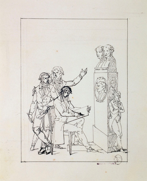 Digital Print - Hommes dont un dessinant auprs d'un monument  Denon, Gaut et Boichot by Guillaume Boichot