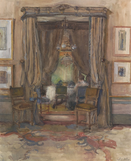 Digital Print - De huiskamer aan de Riouwstraat te Den Haag, bij daglicht by Barbara Elisabeth van Houten