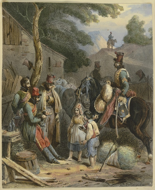 Digital Print - The bivouac by Hippolyte Bellang Digital Print - The bivouac by Hippolyte Bellang
