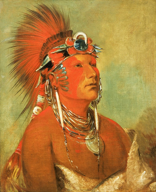 Digital Print - Jee-H-O-H-Shah, Cannot Be Thrown Down, a Warrior by George Catlin