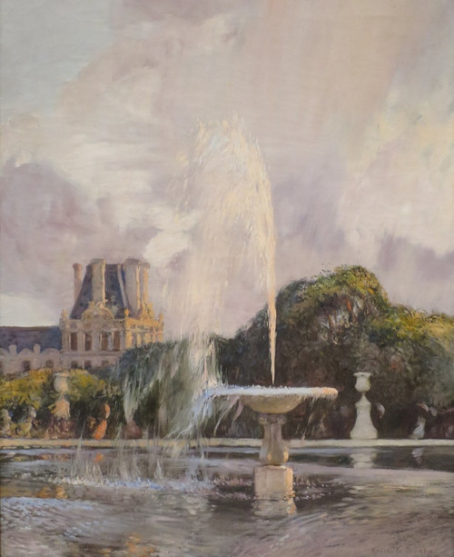 Digital Print - A Water Fountain in the Tuileries by Gaston La Touche