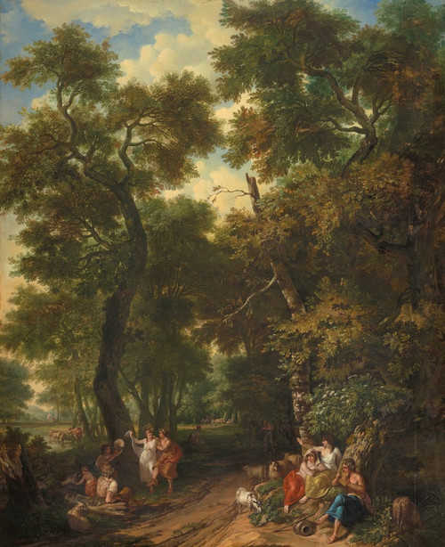 Digital Print - Arcadisch landschap met musicerende en dansende herders by Jurriaan Andriessen
