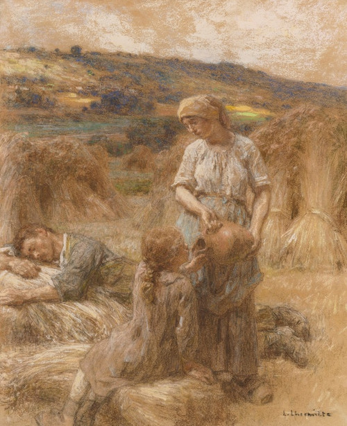 Digital Print - La Soif En Moisson by Lon Augustin Lhermitte
