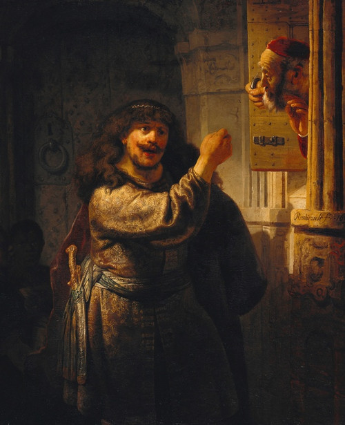 Digital Print - Samson Threatening His Father-in-Law by Rembrandt van Rijn
