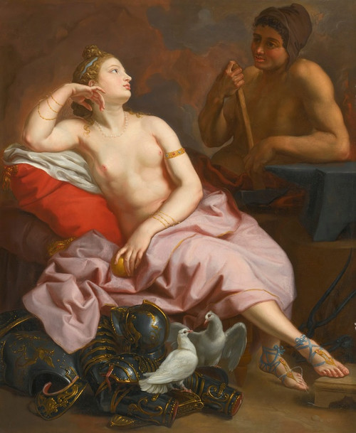 Venus In The Forge Of Vulcan by Circle Of Jean Simon Berthlemy Art Print Download