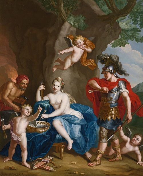 Digital Print - Mars, Venus And Vulcan; The Forge Of Vulcan by John Singleton Copley