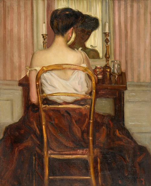 Digital Print - Devant la glace by Frederick Carl Frieseke