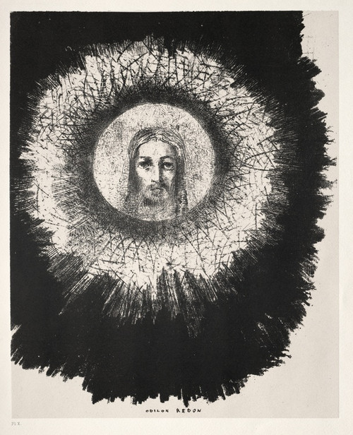 Digital Print - And In the Very Disk of the Sun Shines the Face of Jesus Christ by Odilon Redon