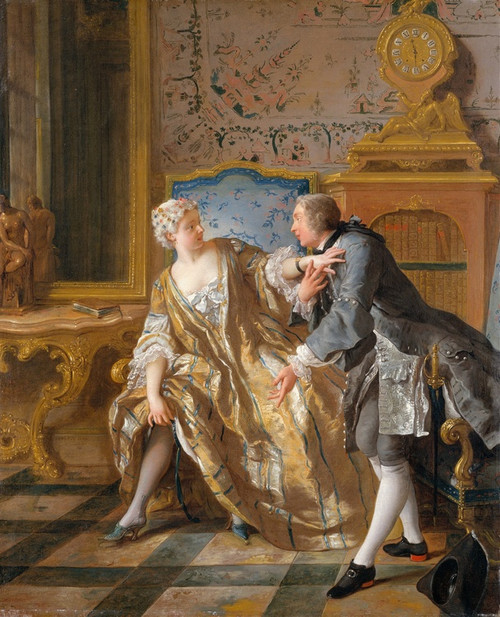 Digital Print - The Garter by Jean-Franois de Troy