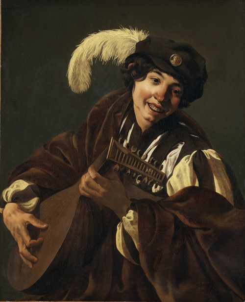 Digital Print - A Boy Playing the Lute by Hendrick Ter Brugghen