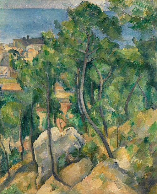 Digital Print - Blick auf das Meer bei L'Estaque by Paul Czanne