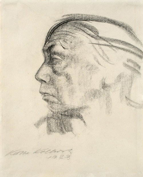 Digital Print - Selbstbildnis im Profil nach links by Kthe Kollwitz