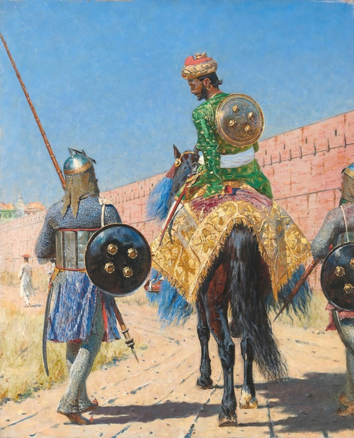 Digital Print - Mounted Warrior in Jaipur by Vasily Vereshchagin
