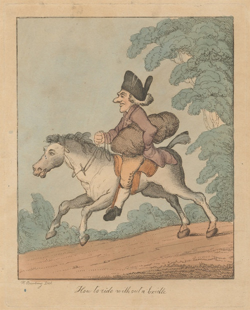 Digital Print - How to Ride Without a Bridle. by Henry William Bunbury