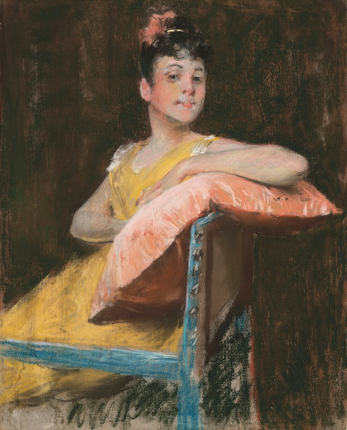 Digital Print - A Girl in Yellow (The Yellow Gown) by William Merritt Chase