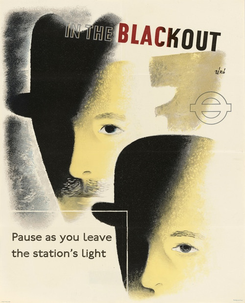 Digital Print - In the Blackout - Pause as You Leave the Station's Light by Hans Schleger