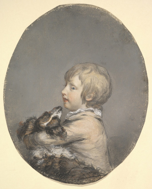 Digital Print - William Evelyn of St Clere, Kent, Holding a Spaniel by Hugh Douglas Hamilton