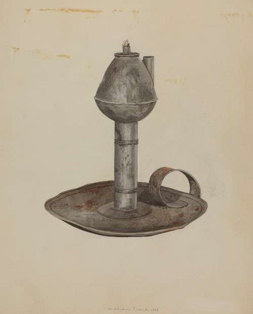 Digital Print - Colonial Lamp by William Frank