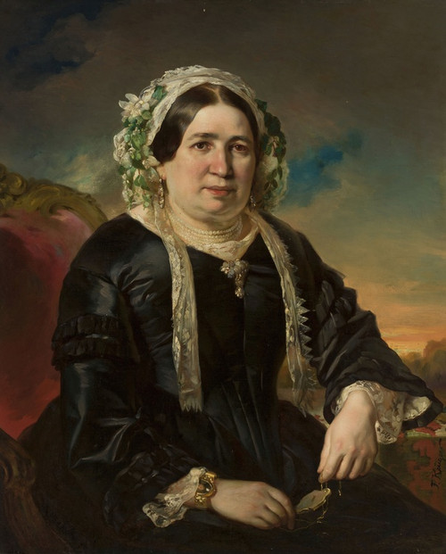 Digital Print - Portrait of a woman in a cap by Franz Krger