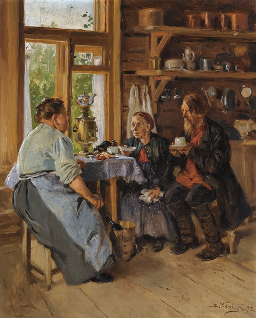 Digital Print - Visiting The Cook by Vladimir Egorovich Makovsky