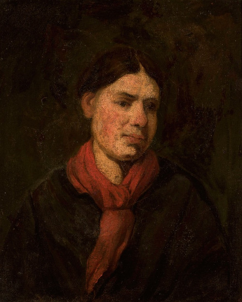 Digital Print - Girl in a red scarf by Piotr Michaowski