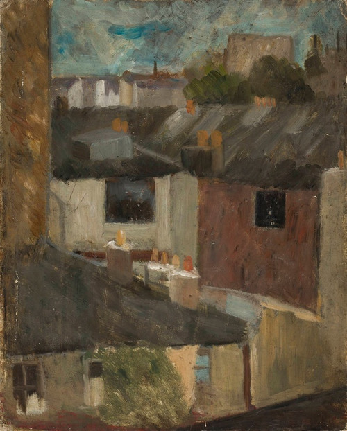 Digital Print - View through the window of a workroom by Tadeusz Makowski
