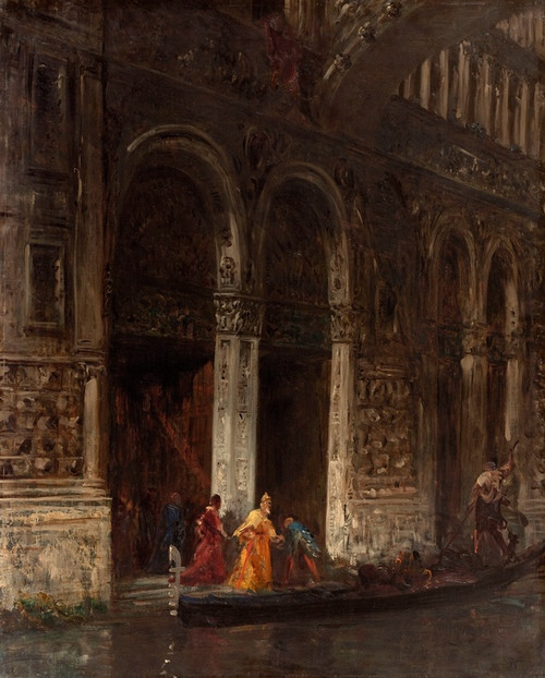 Digital Print - La sortie du Palais des Doges sous le pont des Soupirs by Flix Ziem