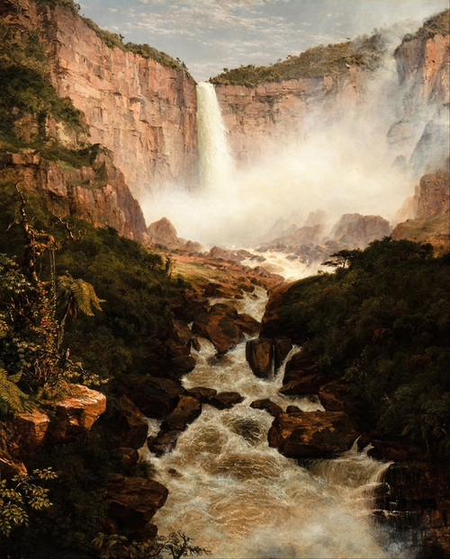 Digital Print - The Falls of the Tequendama near Bogota, New Granada by Frederic Edwin Church