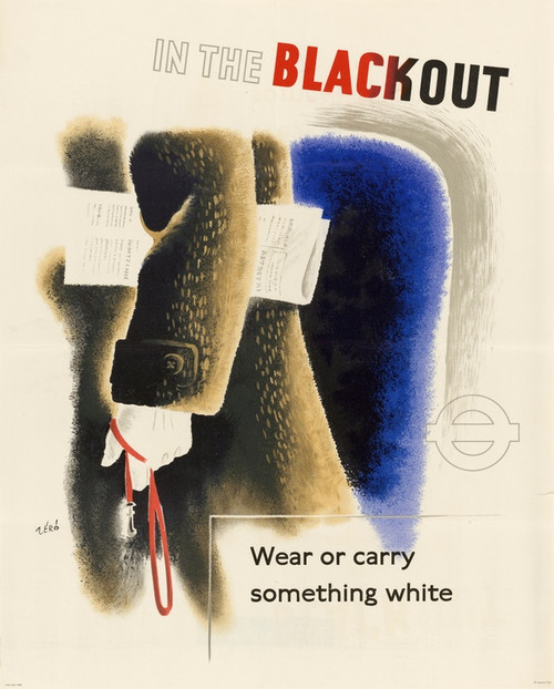 Digital Print - In the Blackout - Wear or Carry Something White by Hans Schleger