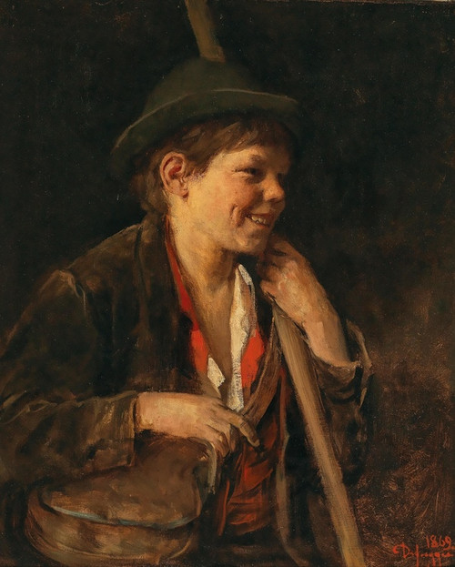 Digital Print - A Tyrolean Shepard Boy by Franz von Defregger