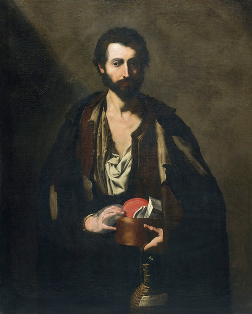 Digital Print - A philosopher with a wine flask by Jusepe de Ribera