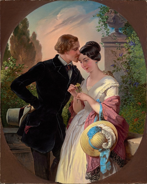 Digital Print - Faust And Gretchen In The 19th Century by Franz Dobiaschofsky