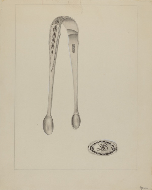 Digital Print - Silver Sugar Tongs by Anthony Zuccarello