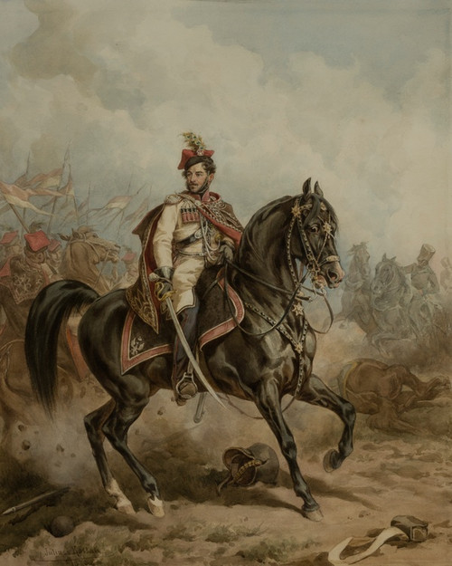 Digital Print - Franciszek Wodzicki at the head of the Krakusi cavalry by Juliusz Kossak